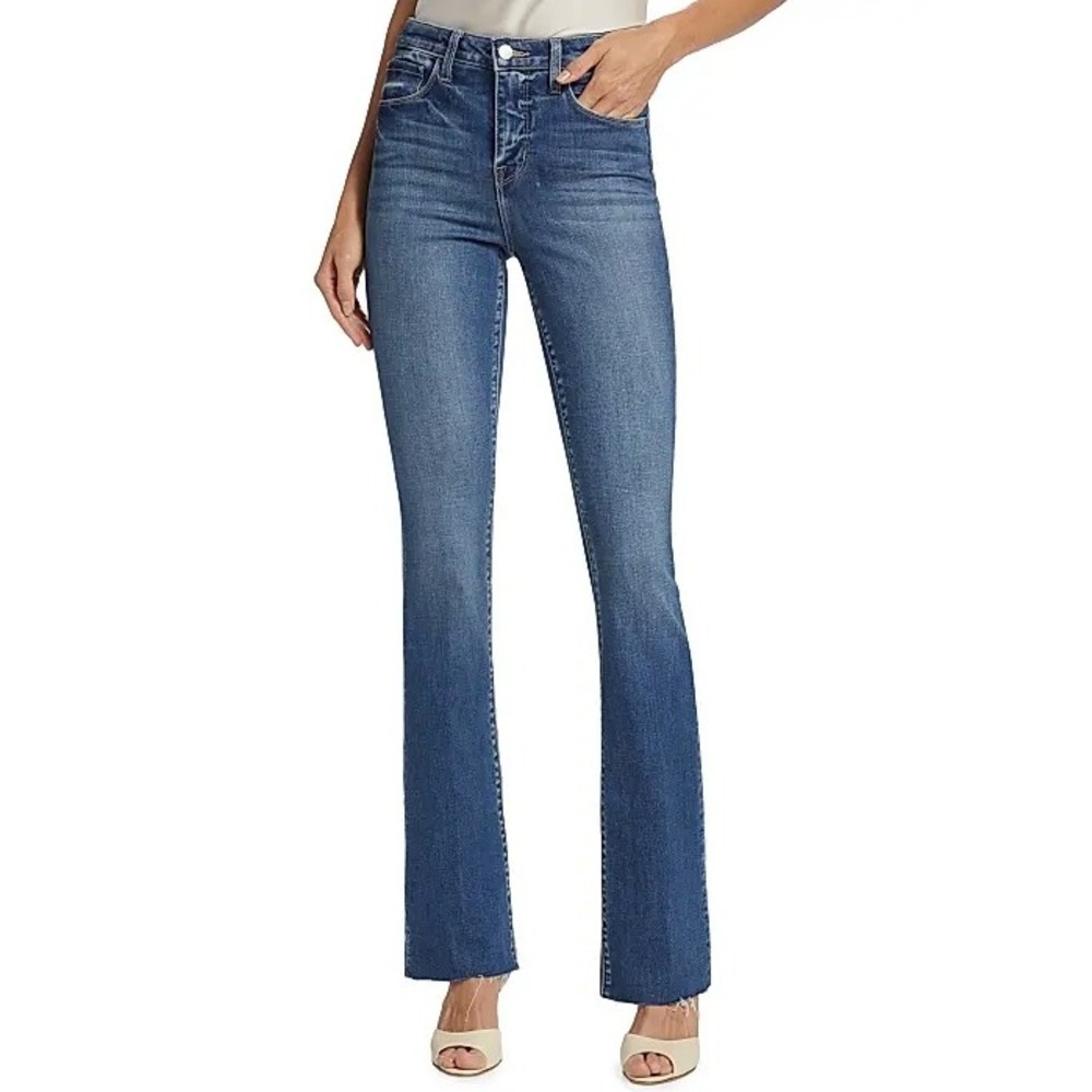 L'AGENCE Ruth High Rise Straight Jeans Women 26 Blue Denim Classic Chic Designer